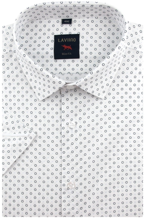 Koszula-Męska-Elegancka-Wizytowa-do-garnituru-biała-w-kółka-z-krótkim-rękawem-w-kroju-SLIM-FIT-IMG_4883-.JPG