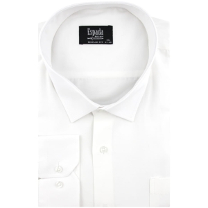 Duża Koszula Męska Elegancka Wizytowa do garnituru gładka biała z długim rękawem Duże rozmiary Espada Men's Wear J308