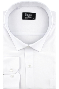 Duża Koszula Męska Elegancka Wizytowa do garnituru gładka biała z długim rękawem Duże rozmiary Espada Men's Wear J309