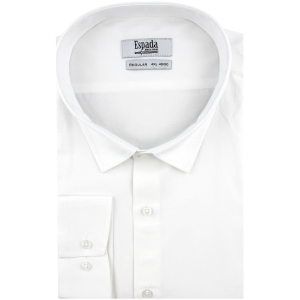 Duża Koszula Męska Elegancka Wizytowa do garnituru gładka ekri ecru z długim rękawem Duże rozmiary Espada Men's Wear J311