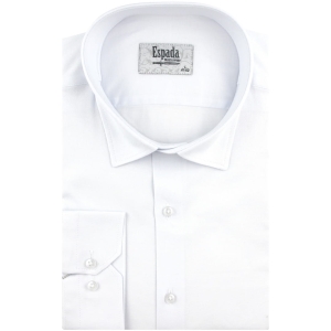 Duża Koszula Męska Elegancka Wizytowa do garnituru gładka biała z długim rękawem Duże rozmiary Espada Men's Wear J310