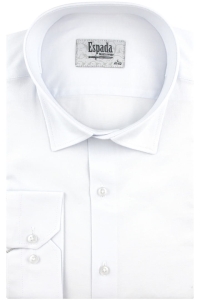 Duża Koszula Męska Elegancka Wizytowa do garnituru gładka biała z długim rękawem Duże rozmiary Espada Men's Wear J310