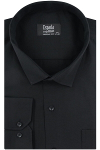 Duża Koszula Męska Elegancka Wizytowa do garnituru gładka czarna z długim rękawem Duże rozmiary Espada Men's Wear J307