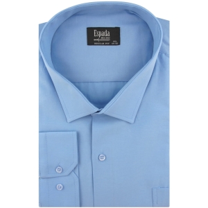 Duża Koszula Męska Elegancka Wizytowa do garnituru gładka niebieska z długim rękawem Duże rozmiary Espada Men's Wear J315