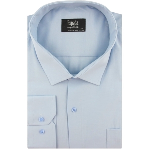 Duża Koszula Męska Elegancka Wizytowa do garnituru gładka błękitna z długim rękawem Duże rozmiary Espada Men's Wear J319