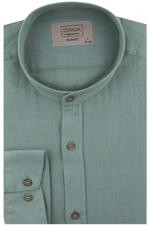 Lniana-Koszula-Męska-Codzienna-Casual-gładka-zielona-z-długim-rękawem-w-kroju-SLIM-FIT-IMG_4674.JPG