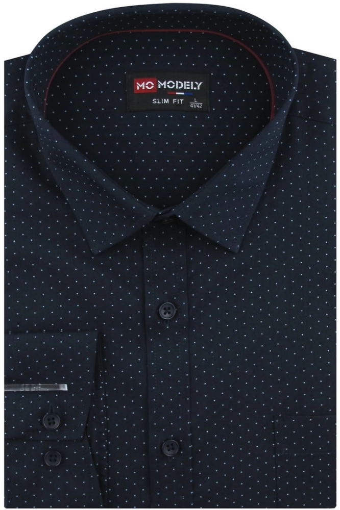Koszula-Męska-Elegancka-Wizytowa-do-garnituru-granatowa-w-kropki-z-długim-rekawem-w-kroju-SLIM-FIT-IMG_6761.JPG
