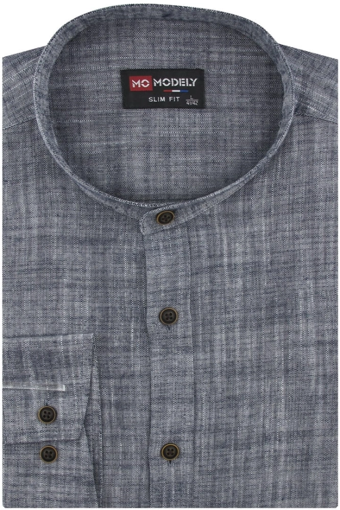 Lniana-Koszula-Męska-Codzienna-Casual-grafitowa-ze-stójką-z-długim-rękawem-w-kroju-SLIM-FIT-IMG_5104.JPG