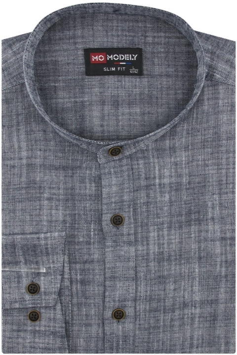 Lniana-Koszula-Męska-Codzienna-Casual-grafitowa-ze-stójką-z-długim-rękawem-w-kroju-SLIM-FIT-IMG_5104.JPG