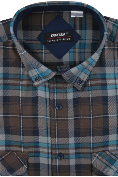 Duża-Koszula-Męska-Codzienna-Casual-brązowa-w-kratę-z-długim-rękawem-Duże-rozmiary-IMG_5895.JPG
