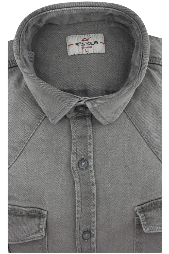 Koszula-Męska-Jeansowa-Dżinsowa-Casual-gładka-szara-z-długim-rękawem-w-kroju-SLIM-FIT-IMG_6423.JPG