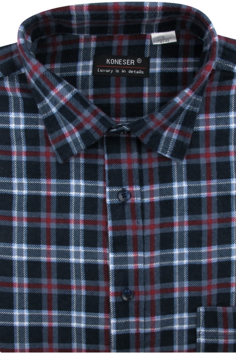 Duża-Flanelowa-Koszula-Męska-Codzienna-Casual-granatowa-w-kratę-z-długim-rekawem-Duże-rozmiary-IMG_1664.JPG