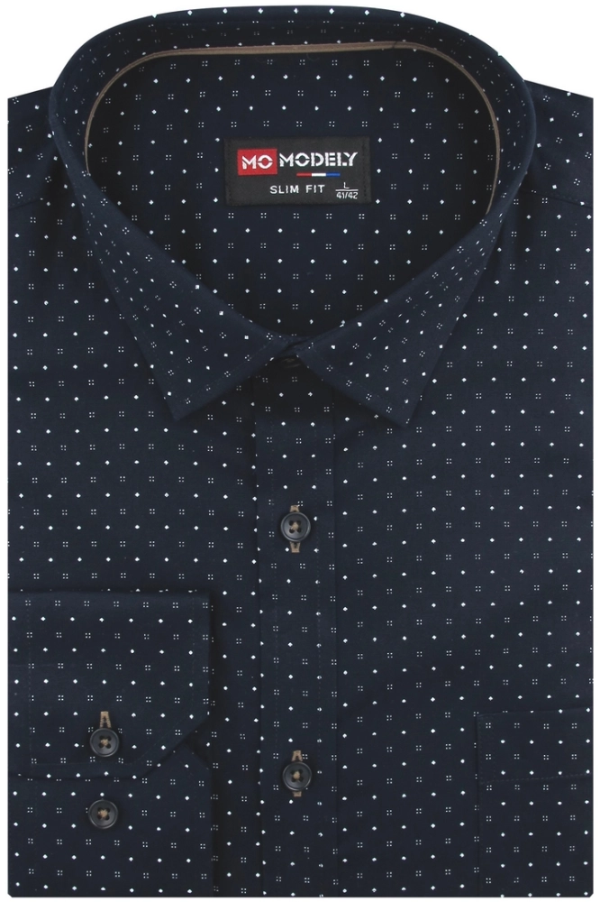 Koszula-Męska-Elegancka-Wizytowa-do-garnituru-ciemna-granatowa-we-wzorki-z-długim-rękawem-w kroju-SLIM-FIT-IMG_6700.JPG