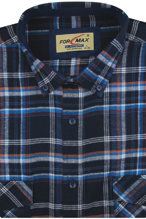 Flanelowa-Koszula-Męska-Codzienna-Casual-granatowa-w-kratę-z-długim-rękawem-w-kroju-REGULAR-IMG_7003.JPG