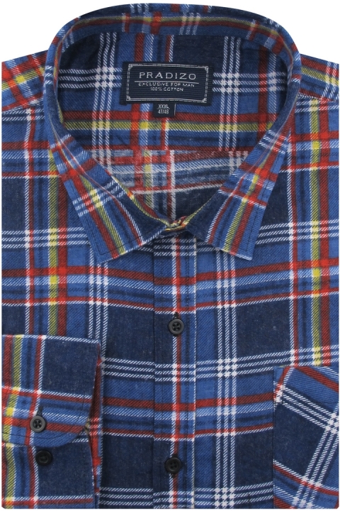Flanelowa-Koszula-Męska-Codzienna-Casual-granatowa-w-kratkę-długim-rękawem-w-kroju-REGULAR-IMG_0117.JPG