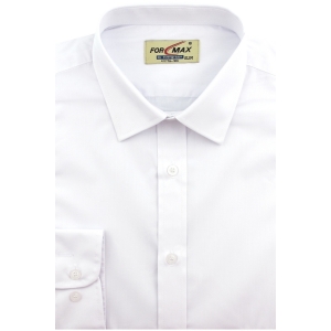 Koszula Męska Elegancka Wizytowa do garnituru gładka biała z długi rękawem w kroju SLIM FIT Formax L055