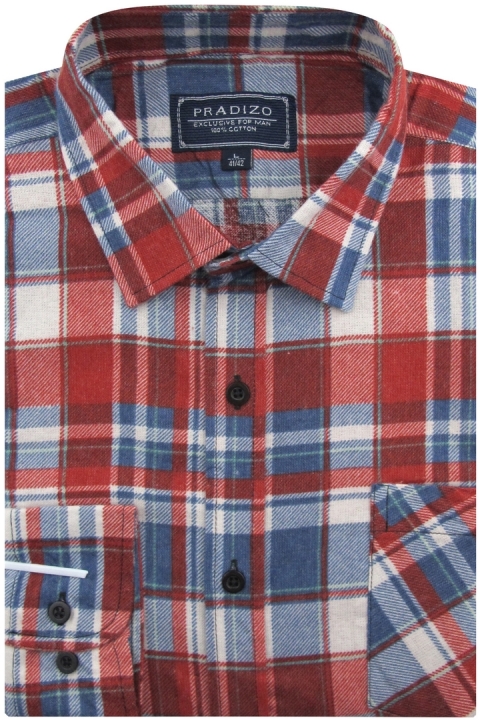Flanelowa-Koszula-Męska-Codzienna-Casual-czerwona-w-krate-z-długim-rękawem-w-kroju-REGULAR-IMG_8935.JPG