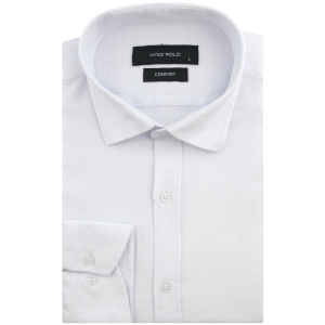 Koszula Męska Codzienna Casual biała ze strukturą z długim rękawem w kroju SLIM FIT Viadi Polo L151