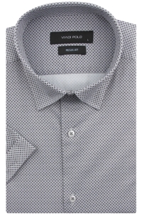 Koszula Męska Elegancka Wizytowa Biała we Wzorki Regular Viadi Polo R142
