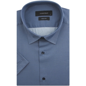 Koszula Męska Elegancka Wizytowa Granatowa Wzorki Regular Viadi Polo R149