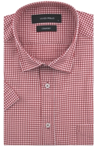 Koszula Męska Casual Czerwona w Kratkę Slim Fit Viadi Polo R152