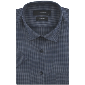 Koszula Męska Casual Granatowa w Kratkę Slim Fit Viadi Polo R162