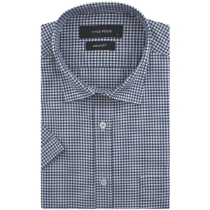 Koszula Męska Casual Granatowa w Kratkę Slim Fit Viadi Polo R164