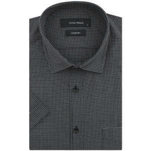 Koszula Męska Casual Czarna w Kratkę Slim Fit Viadi Polo R165