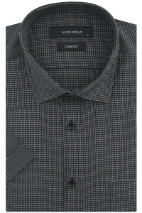 Koszula Męska Casual Czarna w Kratkę Slim Fit Viadi Polo R165