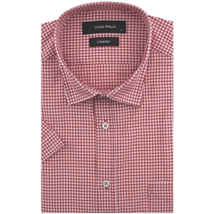 Koszula Męska Casual Czerwona w Kratkę Regular Viadi Polo R167