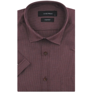 Koszula Męska Casual Bordowa w Kratkę Regular Viadi Polo R168