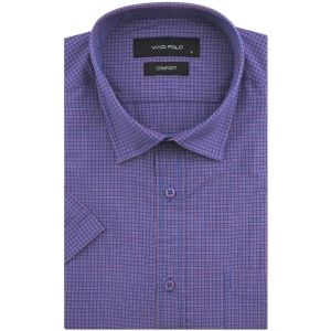 Koszula Męska Casual Granatowa w Kratkę Regular Viadi Polo R170