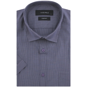 Koszula Męska Casual Fioletowa w Kratkę Regular Viadi Polo R171