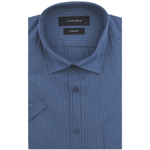 Koszula Męska Casual Granatowa w Kratkę Regular Viadi Polo R173