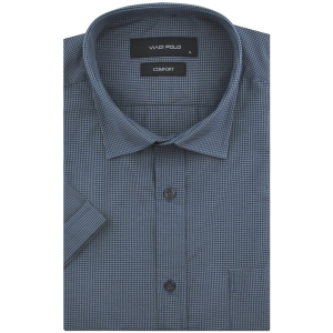 Koszula Męska Casual Granatowa w Kratkę Regular Viadi Polo R175