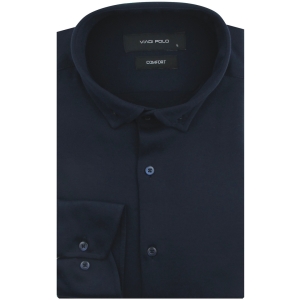 Koszula Męska Casual Granatowa Dzianinowa Slim Fit Viadi Polo L180