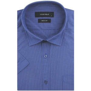 Koszula Męska Casual Niebieska w Kratkę Regular Viadi Polo R172