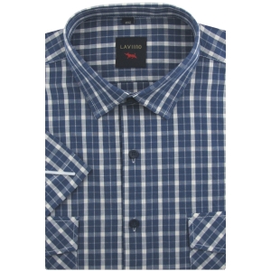 Koszula Męska Casual Granatowa w Kratkę Regular Laviino R211