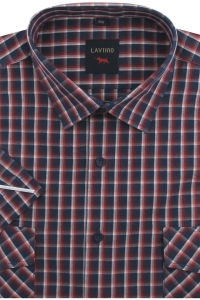 Koszula Męska Codzienna Casual Bordowa w Kratę Duża Laviino R262