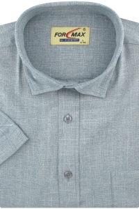 Koszula Męska Lniana Casual Gładka Zielona Regular Formax R276