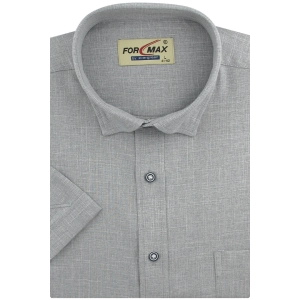 Koszula Męska Lniana Casual Gładka Szara Regular Formax R275