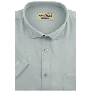Koszula Męska Lniana Casual Gładka Seledynowa Regular Formax R278
