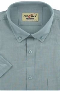 Koszula Męska Lniana Casual Gładka Zielona Regular Formax R284