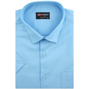 Koszula Męska Elegancka Gładka Niebieska Slim Fit Modely R323