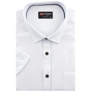 Koszula Męska Dzianinowa Casual Gładka Biała Slim Fit Modely R358