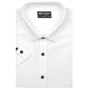 Koszula Męska z Kory Casual Gładka Biała Slim Fit Modely R378