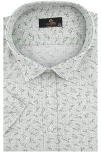 Koszula Męska Elegancka Zielona we Wzorki Duże Rozmiary Classo R448