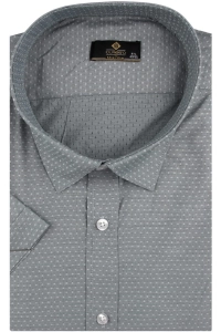 Koszula Męska Elegancka Szara we Wzorki Duże rozmiary Classo R452