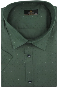Koszula Męska Elegancka Zielona we Wzorki Duże Rozmiary Classo R453