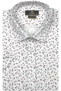 Koszula Męska Elegancka Biała w Kwiatki  Slim Fit Classo R405